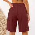 thumbnail image 4 of QATAINLAV Wide Leg Shorts for Women Loose Fit High Waisted Casual Bermuda Shorts Vocation Beach Shorts Going Out Outfits Wine XXL Ofertas Del Dia de Hoy Relampago, 4 of 8