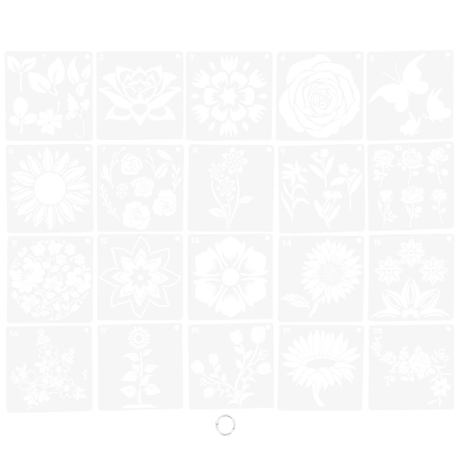 20 Sheets of Wall Painting Stencils Hollow Drawing Template Spray