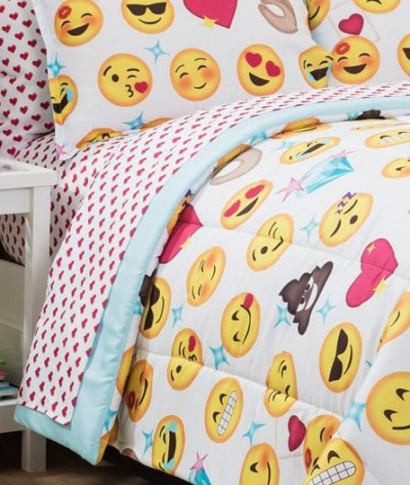 Light Blue Twin Details about   Emoji Pals Bling Bed in a Bag 