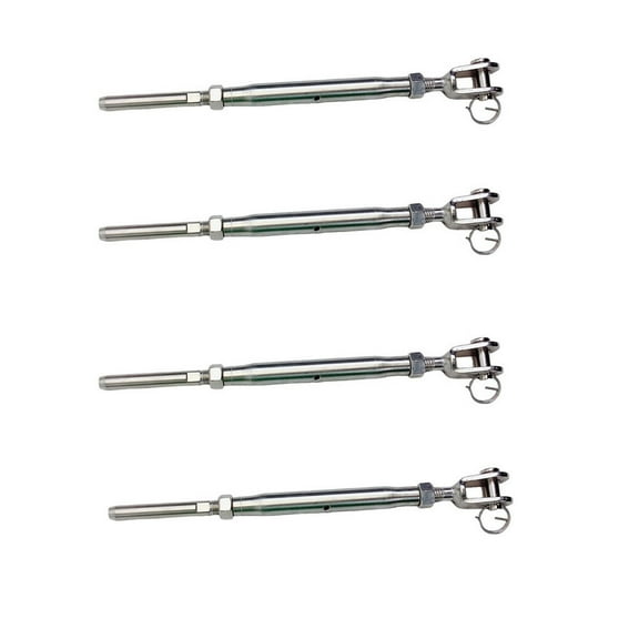4 Pcs 3/16" Cable Jaw And Swage Stud Turnbuckle 5/16" Thread Stainless Steel T316