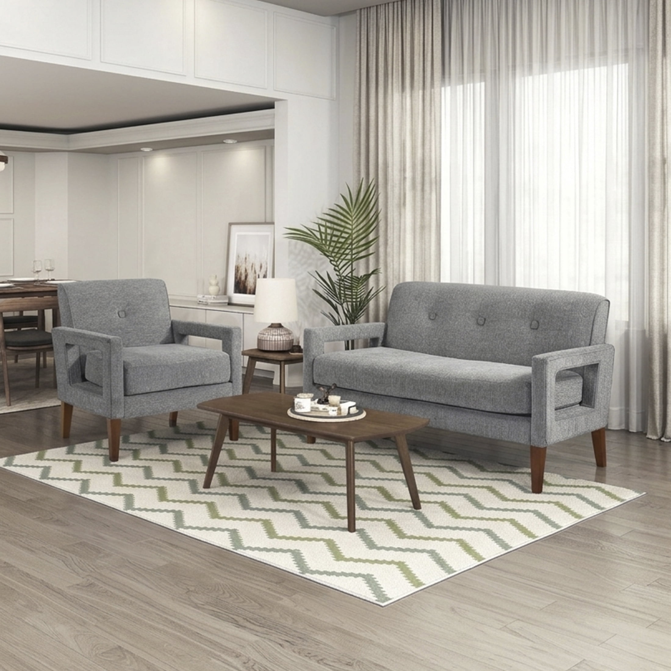OakvillePark Vanton Chenille Loveseat, Gray