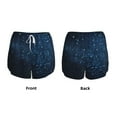 thumbnail image 5 of Xecao's Blue Glitter Retro for a double-layer running short for women, perfect for gym, tennis, and more, featuring a convenient pocket., 5 of 9