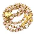 thumbnail image 4 of Collar con forma de rosario Nazareth Store Catholic con cuentas de cristal rosa, 4 of 7