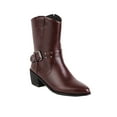 thumbnail image 2 of Autumn And Winter Color Matching Pointed Toe TThick Heel Ladies Short Boots, 2 of 9