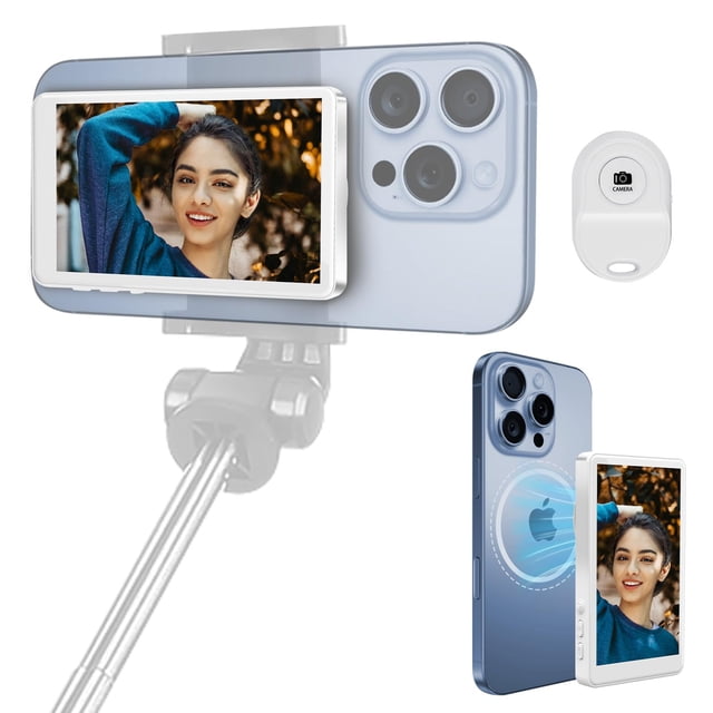 Pantalla Monitor Selfie Oplope para iPhone 12-16 con Control Remoto