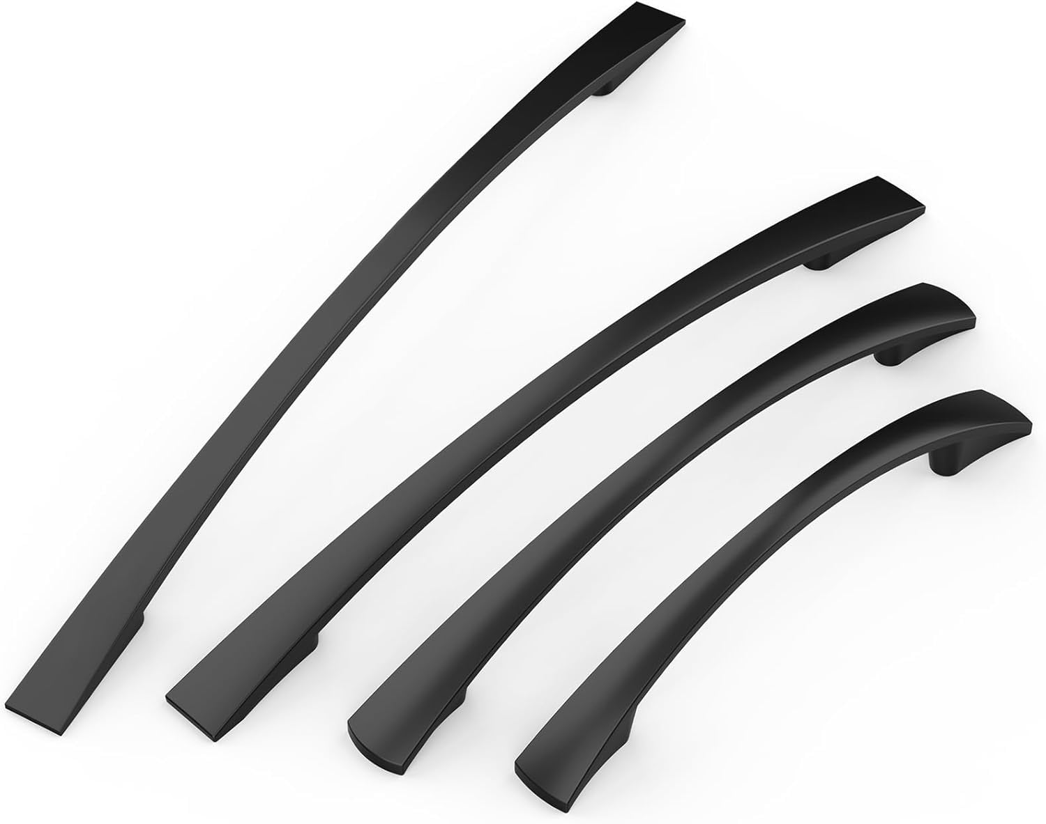 Furniware 192mm 10-Pack Cabinet Pulls, Zinc Alloy Drawer Pulls, Hardware Modern Kitchen Cabinet Door Handles, for Kitchen and Bathroom Cabinets Cupboard, Matt Black-192mm(7.6 Inch) Hole Center