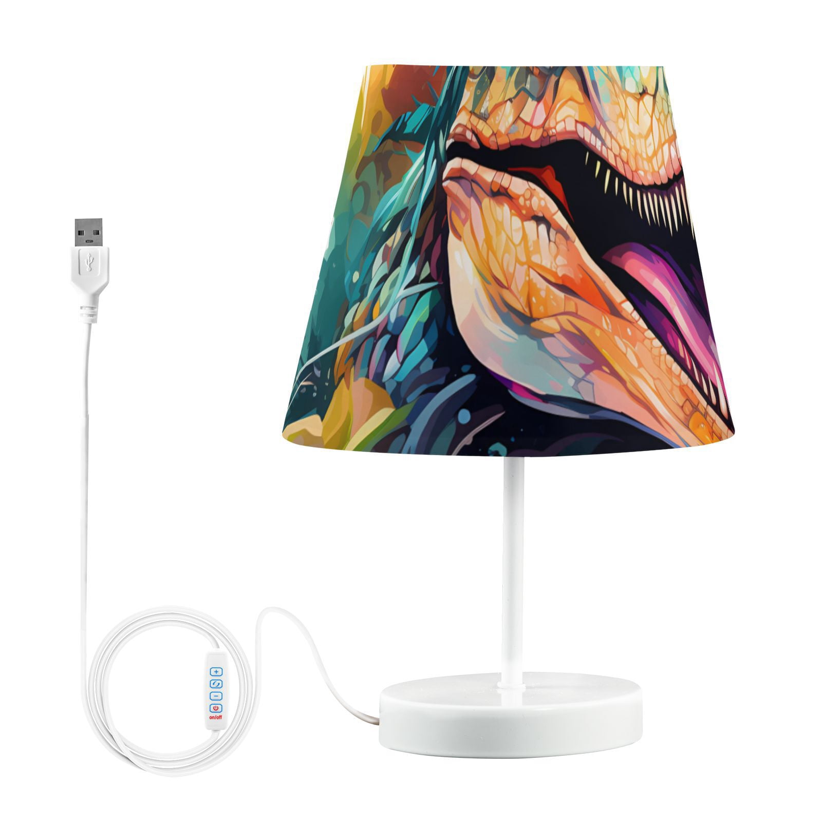 Dinosaur Colorful LED Desk Lamp Table Lamp USB Bedside Nightstand Small Lamp for Bedroom Living Room Kids Room