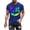 Blue, variant on LWITHSZG Gradient Rainbow Halloween Shirts for Men Trendy Short Sleeve Graphic Tees Big and Tall Casual T-Shirt Streetwear Festival Tops S