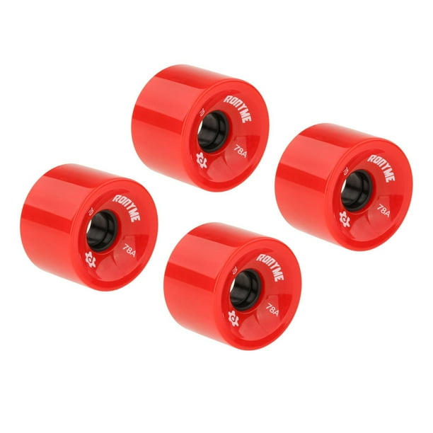 4 ruedas de repuesto de PU para longboard de 70 mm, dureza 78A, para patineta de crucero rojo