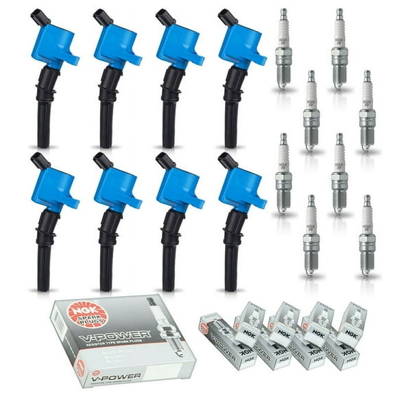 8 ISA Ignition Coil and 8 Spark Plug Compatible with 2003-2014 Ford E-150 2003-2005 Ford E-150 Club Wagon 1997-2002 Ford E-150 Econoline 2003-2014 Ford E-250 5.4L V8 Replacement for FD503 3951