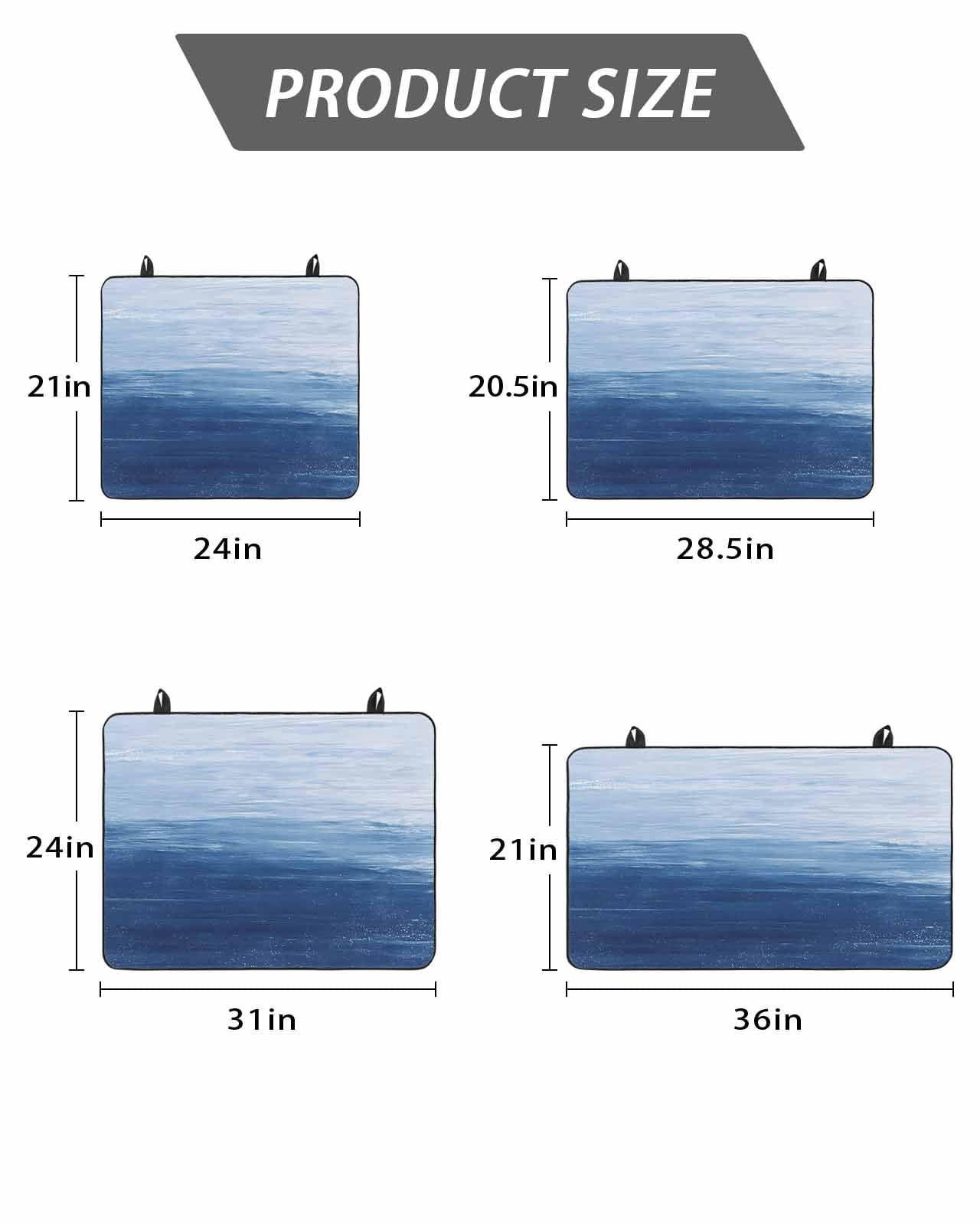 Stove Top Covers for Electric Stove, Navy Blue Ombre Glass Stovetop Cover Protector, Modern Abstract Art Ocean Oil Painting Induction Cooktop Protector Oven Mat for Kitchen Countertop 28.5"x20.5"