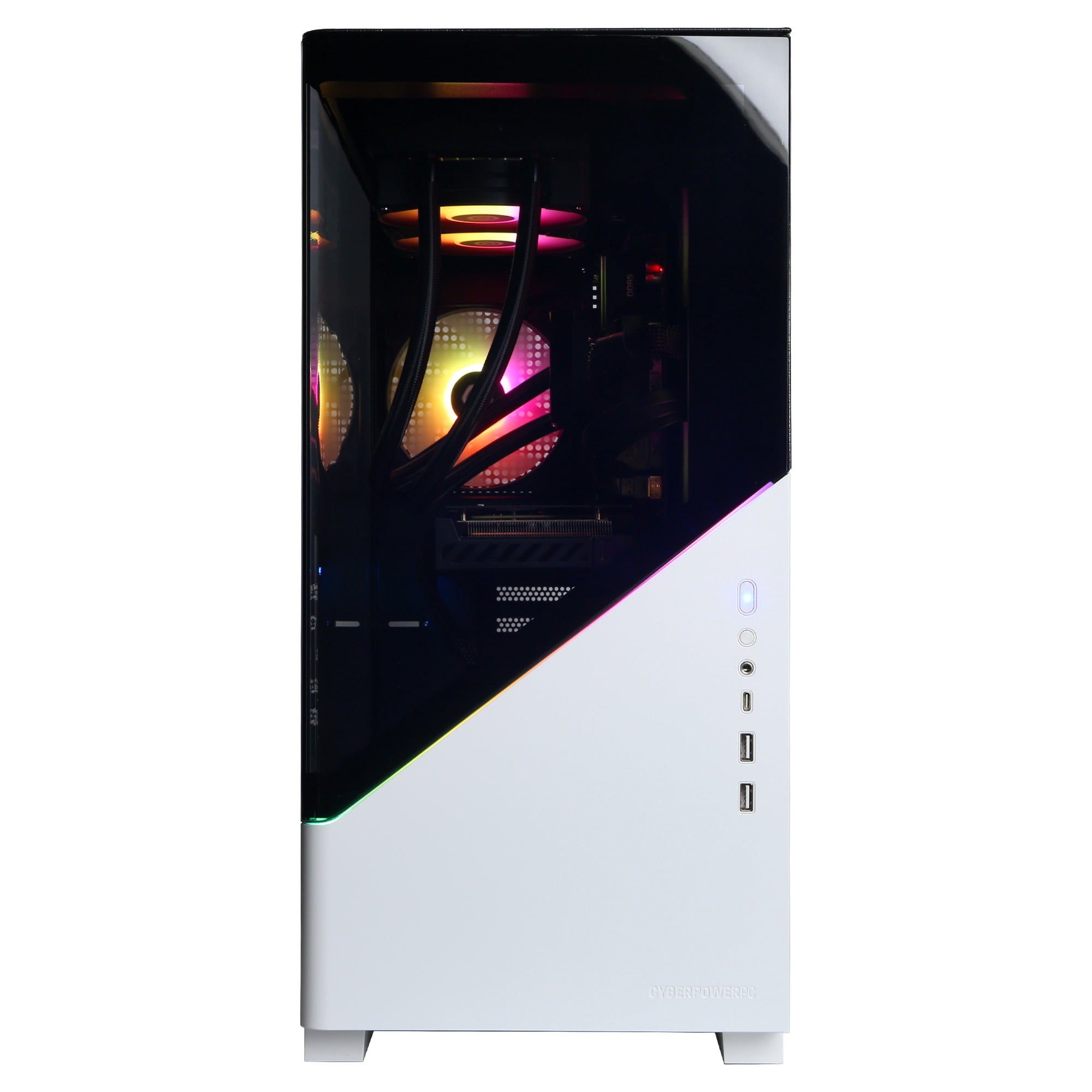 CyberPowerPC Gamer Supreme Gaming Desktop, AMD Ryzen 7 9700F, AMD Radeon RX 9060 XT 16GB, 16GB DDR5, 1TB SSD, White, SLC8300WST