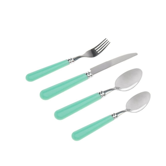 Godinger Fork, Knive, Tablespoon and Teaspoon Flatware Turquoise 16 Piece Set