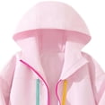 thumbnail image 5 of Atogsazn Kids Girls Full Zip Raincoat Children Casual Windproof Long Sleeve Rain Jacket Lightweight Tops Clothes Pink 7-8 Years Fashion, 5 of 8