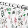 thumbnail image 4 of Pink Green Christmas Tree Shower Curtains for Bathroom, Waterproof Fabric Bath Curtains Decor, Bath Tub Curtain Winter Xmas Pine Trees Holiday Decorative Shower Curtain Sets with 12 Hooks, 72x72 Inch, 4 of 8
