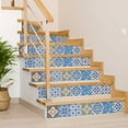 thumbnail image 5 of Mi Alma Vintage Blue Orange Tile Stickers - Removable Vinyl 4x4, 24 pcs, 5 of 9