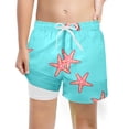 thumbnail image 2 of Shadoumai Swim Trunks Kids 5 3d Funny Print Drawstring Sport Short Swimsuit Casual Beach Shorts Swim Trunk for Boys Sun Protective Bathing Suits, 2 of 3