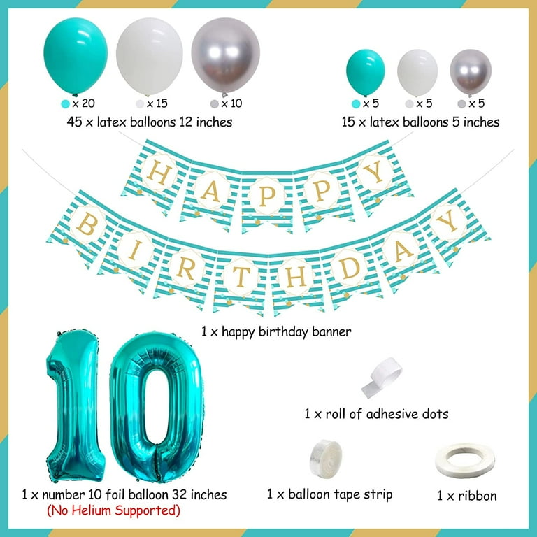 Teal number sale balloons