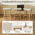 thumbnail image 5 of Yaheetech Set of 3 Farmhouse Counter Height Bar Stools, Padded Backless Seats, Beige, 5 of 8