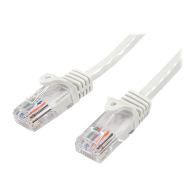StarTech.com Cat5e Ethernet Cable - 5 ft - White- Patch Cable - Snagless Cat5e Cable - Short Network Cable - Ethernet Cord - Cat 5e Cable - 5ft - Patch cable - RJ-45 (M) to RJ-45 (M) - 5 ft - UTP - CAT 5e - molded, snagless - white - for P/N: DKT30CVAGPD