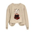 thumbnail image 2 of Inverlee Women's Cauldron Pumpkin Ghost And Bat Graphic Crewneck Sweatshirt Spooky Season Womens Everyday Halloween Themed Sweatshirt Beige S-XXL, 2 of 5