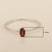 5X3mm Oval Shape Garnet 925 Sterling Silver Solitaire Tiny Women Valentines Day Gifts Ring