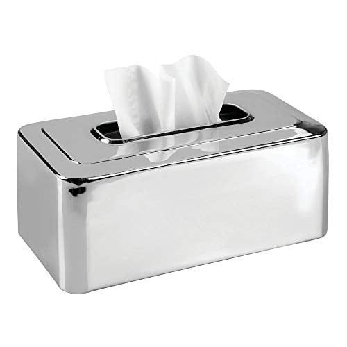 mDesign Modern Metal Tissue Box Cover for Disposable Paper Facial