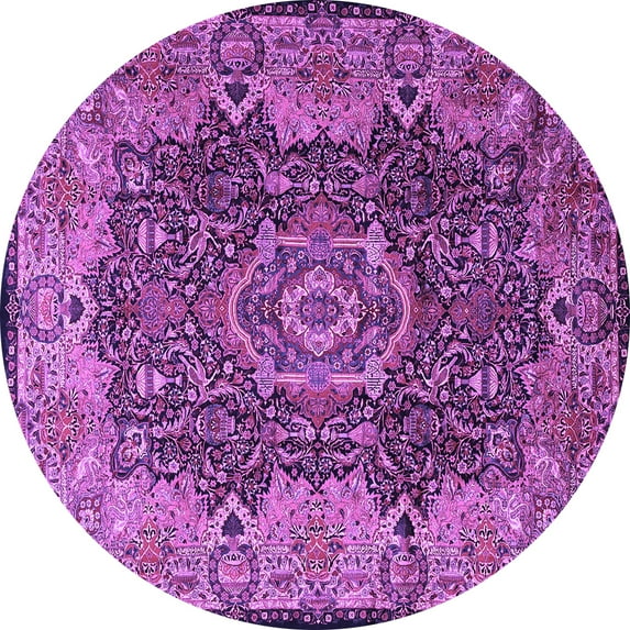 Ahgly Company Indoor Round Persian Purple Traditional Area Rugs, 4' Round