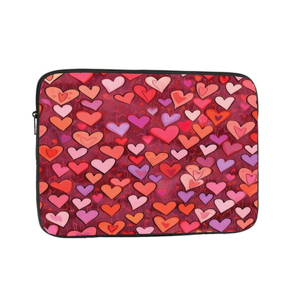 Laptop Sleeve Bag Compatible For iPad MacBook Air Pro Tablet Computer PC notebook Protective Fit in 10/12/13/14/15/16/17 inch Size abstract red and pink scribbled hearts (2)