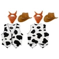 thumbnail image 5 of vastwit Cowboy Costume Kids Cowgirl Cosplay Outfits Cow Print Vest with Bandanna and Hat Set for Orange 10, 5 of 6