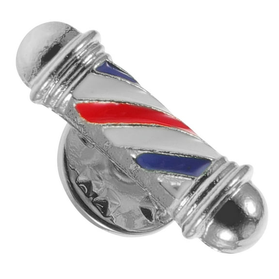 Soimiss Enamel Vintage Barber Shop Badge Pin Alloy Brooch for Stylish Hairdresser