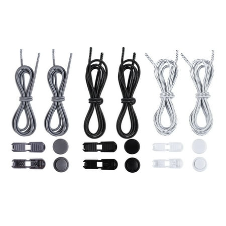 

Etereauty 9 Pairs Elastic Shoe Laces Adjustable Tieless Shoelaces Fast Tie Shoelaces Practical Shoe Laces Strings with Lock for Sneakers Boots (Grey Black White Each Color 3 Pairs)