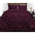 thumbnail image 1 of SGI Oversized /Palatial King Diamond Ruffle Comforter Set Microfiber 3 Piece Wine, 1 of 5