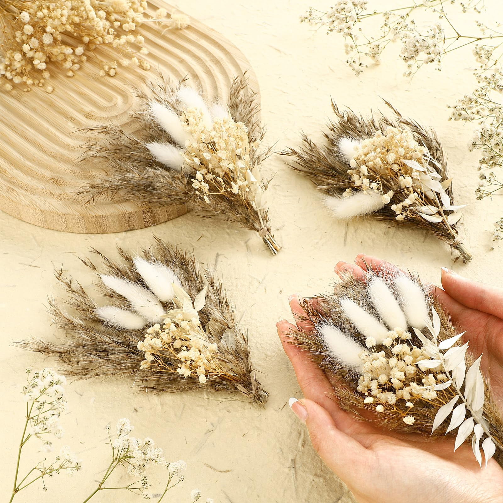 10 Artificial Dried Flower Boutonnieres for Wedding Groomsmen Groom Decor