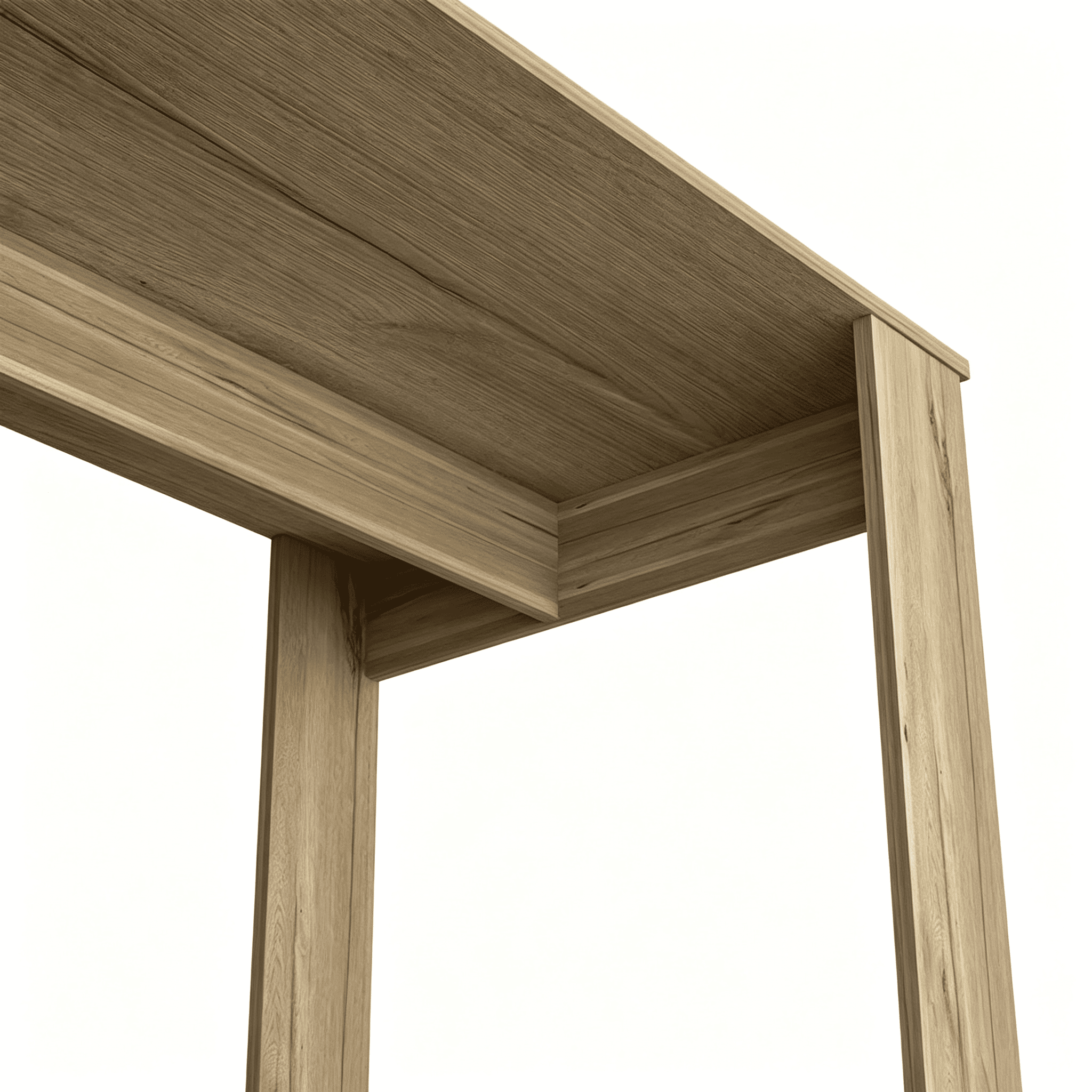 Asteroutdoor Computer Desk Albion, Light Oak Finish, 47.2 in Wide Worksurface, 23.6 in Deep, 24.1 in Legroom, Particle Board