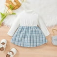 thumbnail image 5 of URMAGIC 3-24M Girls Dress, Autumn Winter Toddler Plaid Dress Set Baby Girls Coat Tops+Skirt Set, 5 of 14