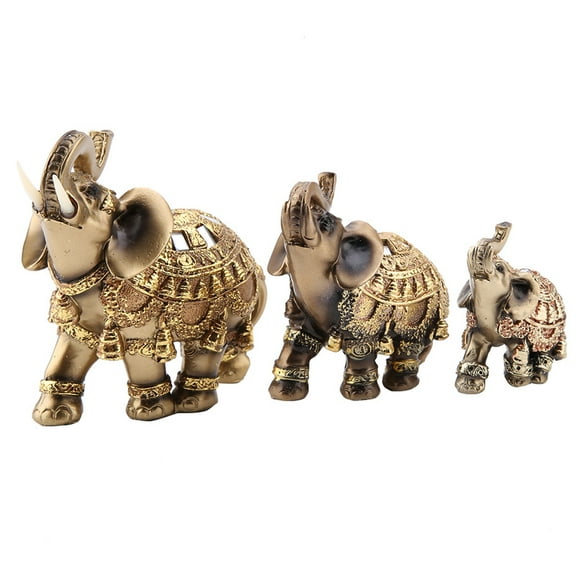 Elephant Sculpture Lucky Feng Shui Golden Elephant Statue Sculpture Wealth Figurine Gift Home Decoration Feng Shui Elephant