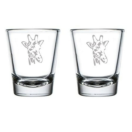 

Set of 2 Shot Glasses 1.75oz Shot Glass Giraffe Head