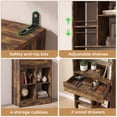 thumbnail image 6 of Homieasy Tall Closet Organizer with 2 Drawers, 79.7" Narrow Freestanding Storage Cabinet, Space-Saving Wood Garment Organizer for Bedroom, Entryway,Rustic Brown, 6 of 7