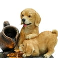 thumbnail image 4 of LuxenHome Puppy Friends Farmhouse Resin Outdoor Fountain with Lights, 4 of 6