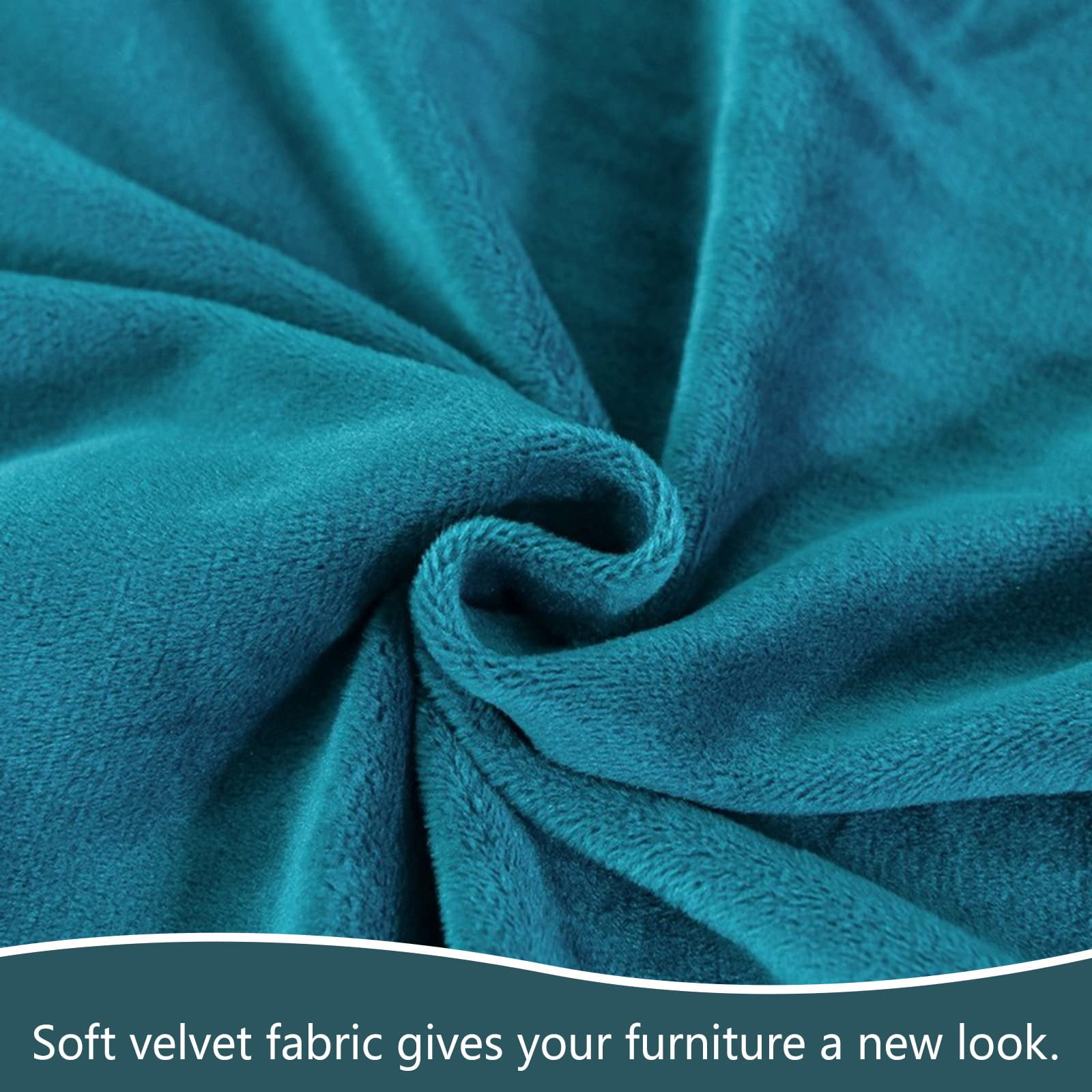 Stretch Sectional Couch Covers Velvet, L-Shaped Sofa Covers Velvet 2 Piece Soft Furniture Protector with Elastic Bottom for Dogs Cats -Light blue-4-seater + 4-Seater