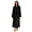 Black, variant on Womens Hooded Long Robe, Soft Warm Fleece Full Length Plush Bathrobe,(Black L-XL)