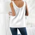 thumbnail image 6 of Womans Tank Tops Loose Fit Woman's Satin Sleeveless Top Round Neck Trade Color Ding Loose Vest Tank Tops White, 6 of 6