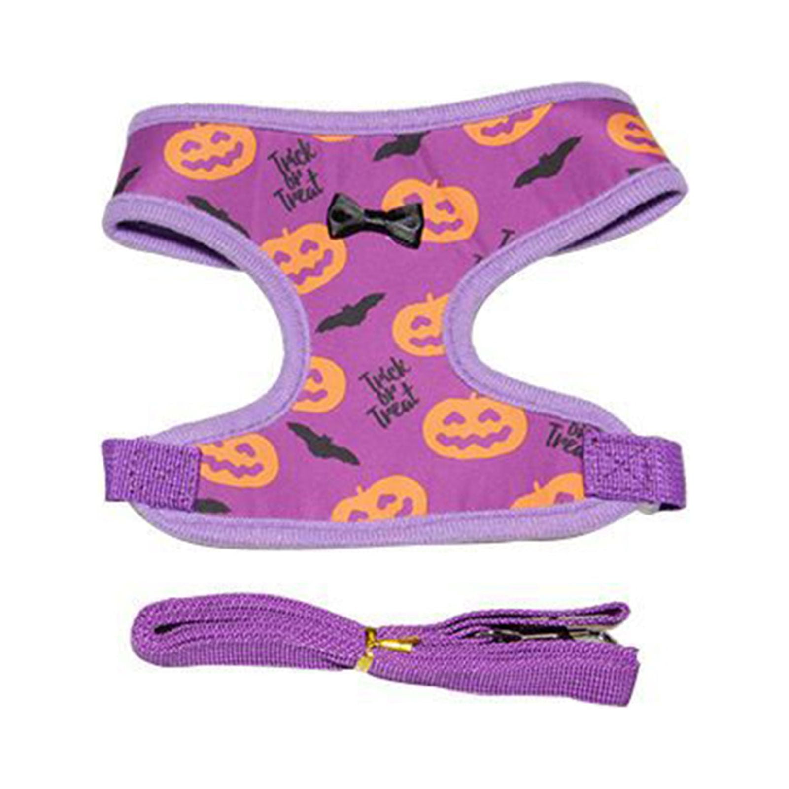 DOPI Pet Chest Strap Set Halloween Series Pattern Decorative Good Air Permeality Pet Cats Dogs Harness Traction Rope Kit for Festival