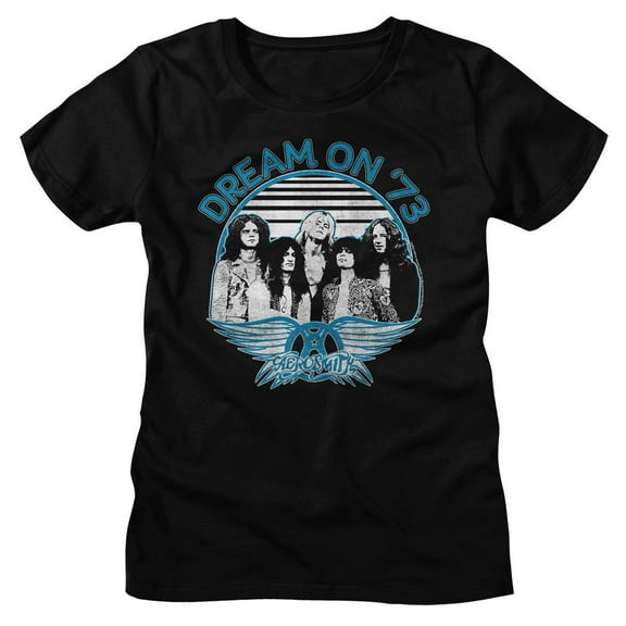 Aerosmith Dream On Blue White Black Women's T-Shirt L
