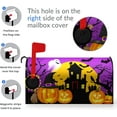 thumbnail image 3 of Halloween Pumpkin Ghost Bat Mailbox Covers Standard Size Halloween Scary Night Moon Owl Castle Purple Magnetic Mailbox Covers Wrap Post Letter Box Cover for Garden Yard Decor 18x21 in, 3 of 6