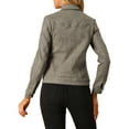 thumbnail image 4 of Unique Bargains Women's Faux Suede Long Sleeve Flap Pockets Moto Jacket XL Taupe, 4 of 7