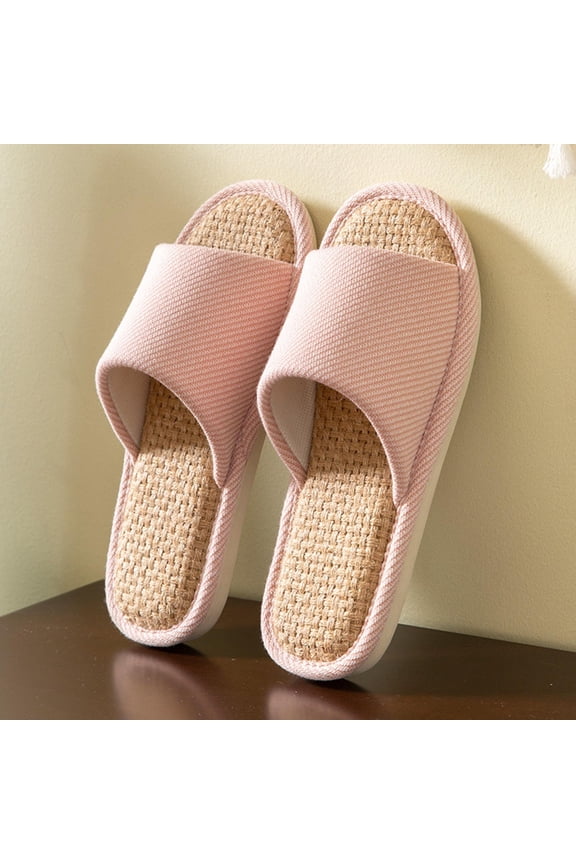 Slide Slippers for Women Open Toe Casual Slip On Mules Luminous Metallic Faux Leather Wide Band Rustic Jute Woven Sole Beach Vacation Walking Footwear