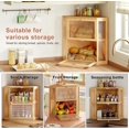 thumbnail image 6 of Corner Bread Box for Kitchen Countertop, Double Layer Bamboo Bread Storage Container, Large Farmhouse Bread box with Acrylic Wavy Door Panel, Under Cabinet Organizer (Natural, Extra Large), 6 of 14