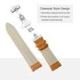 thumbnail image 4 of Uxcell Leather Band Deployment Buckle Watch Strap 23mm Leather Strap, Orange Silver, 4 of 7